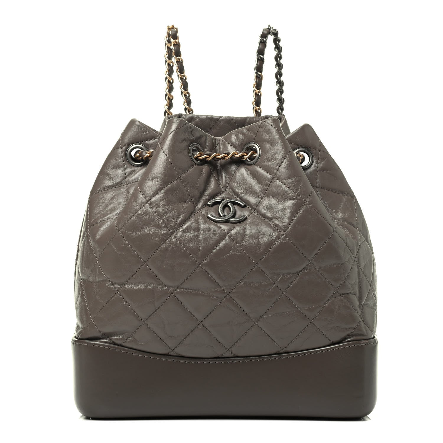 Chanel Aged Calfskin Quilted Small Gabrielle Backpack Grey 1 of 8