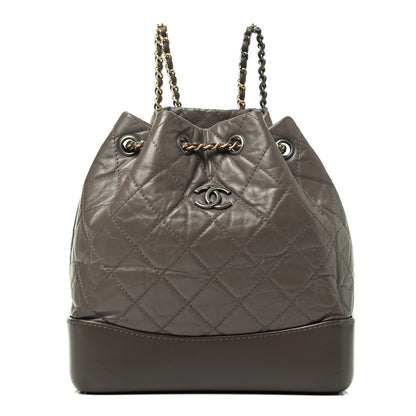 Chanel Aged Calfskin Quilted Small Gabrielle Backpack Grey 1 of 8