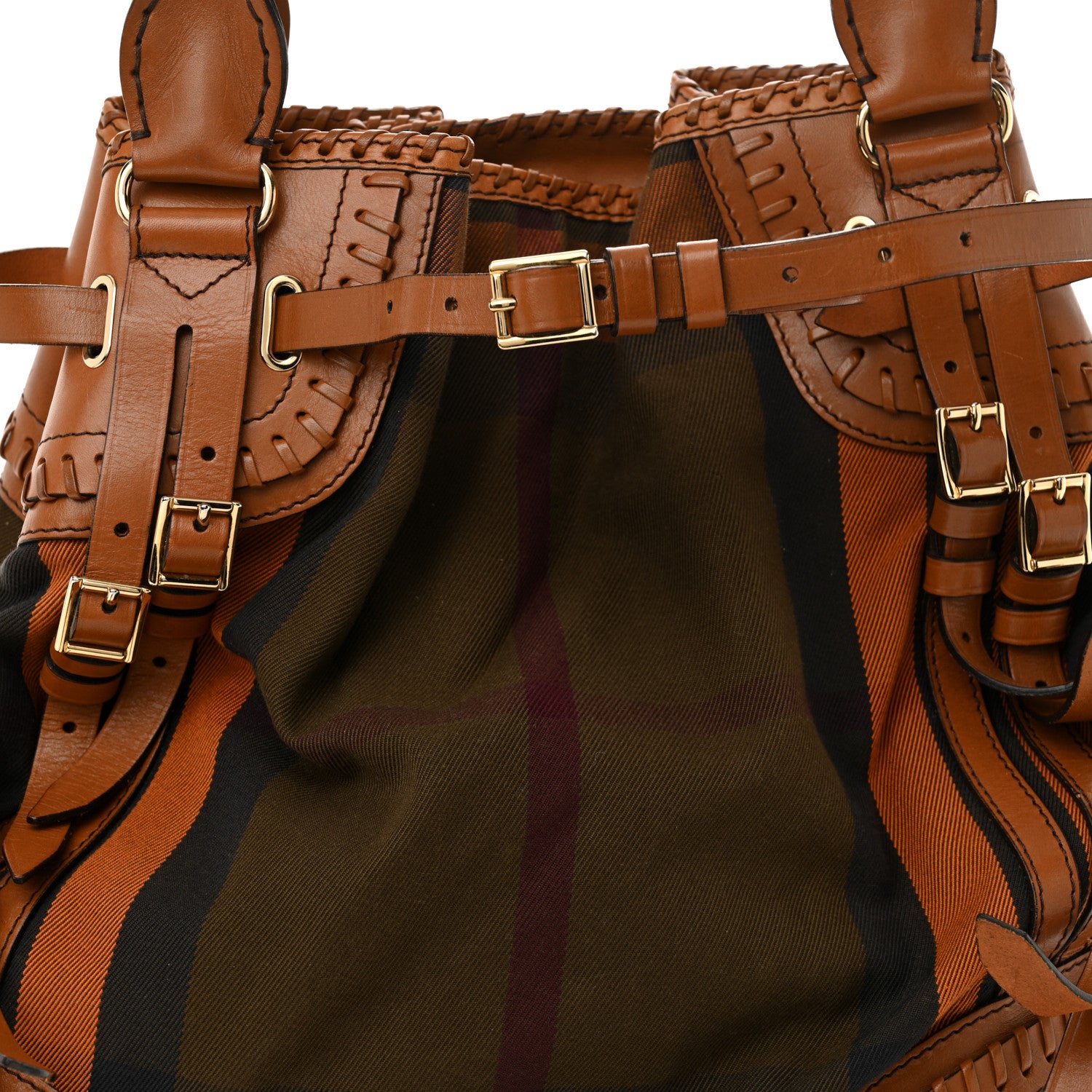 Burberry Bridle Calfskin House Check Whipstitch Tote 8 of 14
