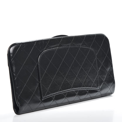 Chanel Shiny Crumpled Calfskin Large 31 Pouch Black 2 of 8