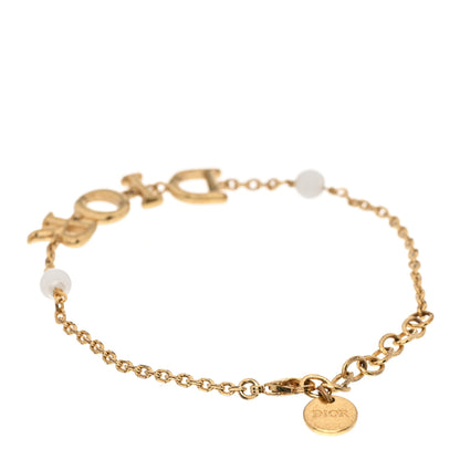 Christian Dior Metal Crystal Pearl Dio(r)evolution Bracelet Gold 3 of 4