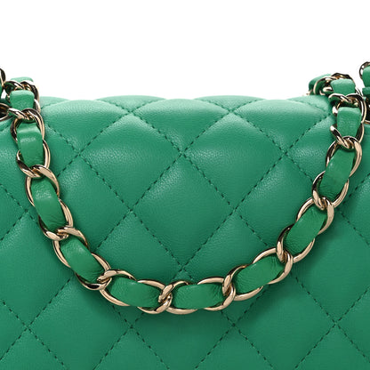 Chanel Lambskin Quilted Mini Square Flap Green 8 of 10