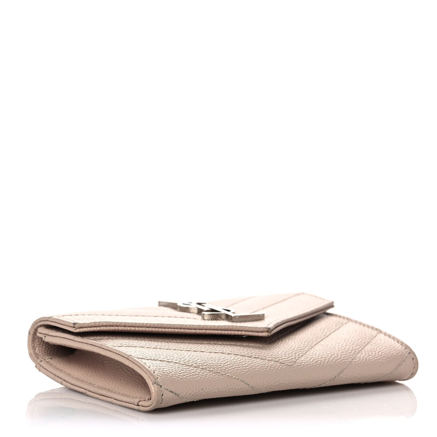Grain De Poudre Matelasse Chevron Small Monogram Envelope Wallet Blush