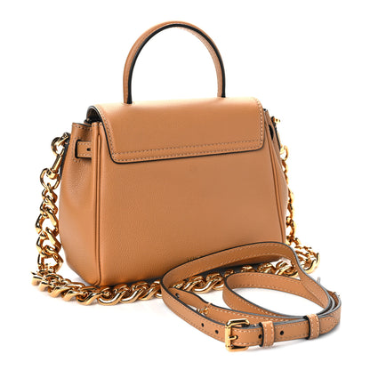 Versace Grained Calfskin Small La Medusa Top Handle Bag Brown 3 of 9