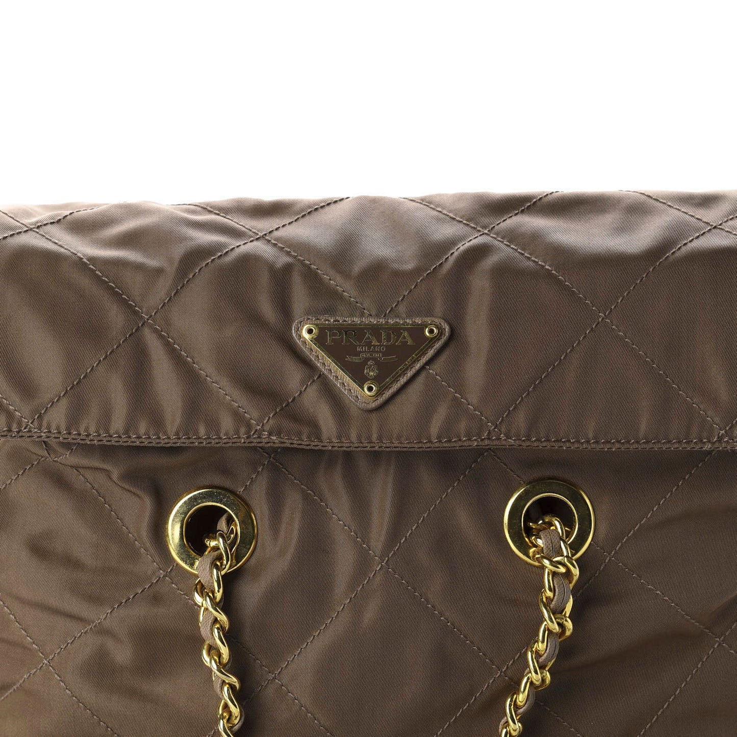 Nylon Tessuto Impuntu Quilted Shoulder Bag Cocco