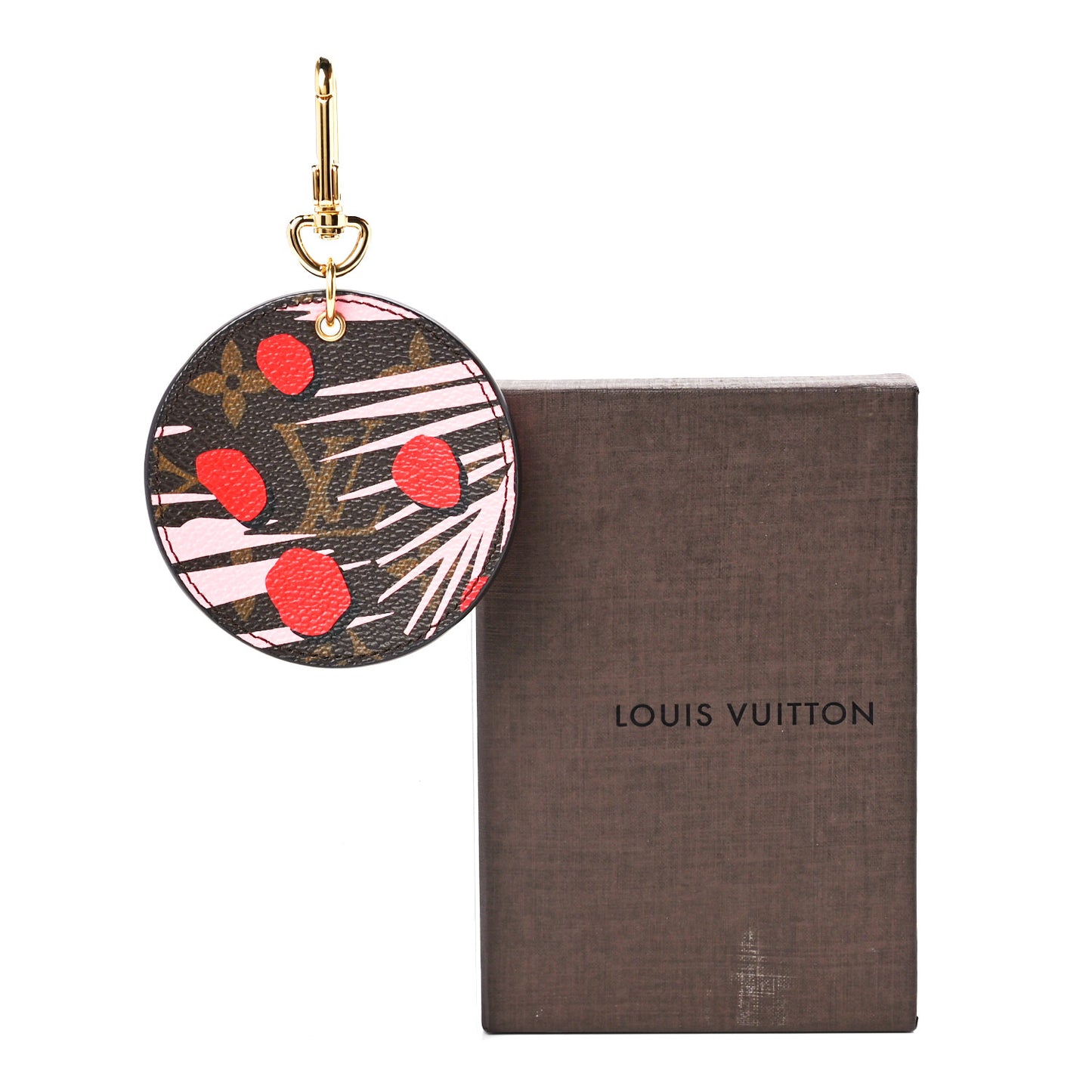 Monogram Jungle Dots Bag Charm Key Ring Sugar Pink Poppy