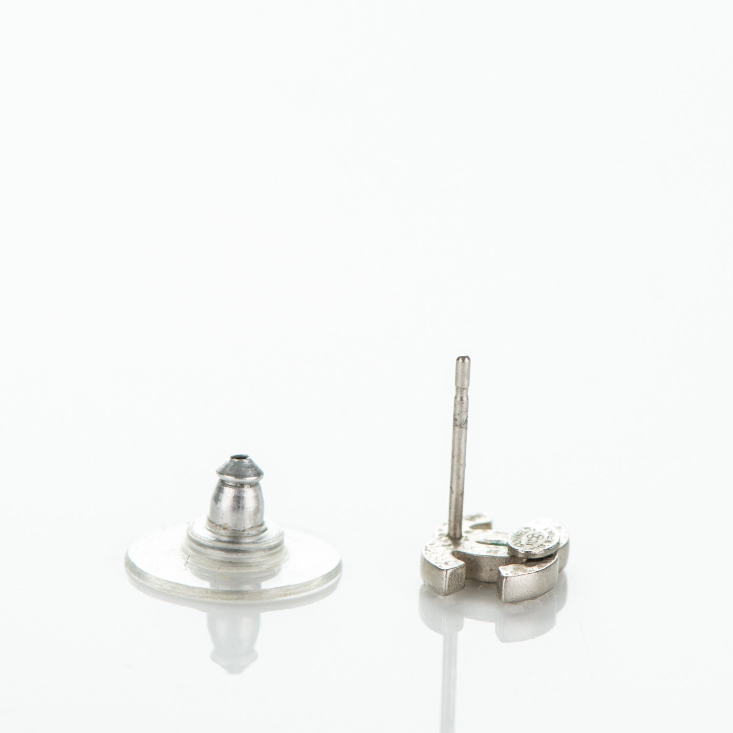 Chanel Crystal Timeless CC Earrings Silver 3 of 5