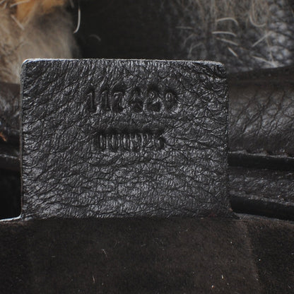 Gucci Racoon Fur Large Horsebit Chain Hobo Brown 7 of 8