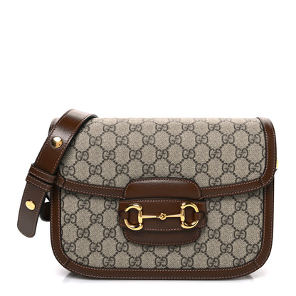 Gucci GG Supreme Monogram Horsebit 1955 Shoulder Bag Beige Brown Sugar 1 of 9