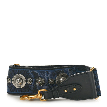 Christian Dior Canvas Embroidered Studded KaleiDiorscopic Adjustable Shoulder Strap Blue 1 of 4