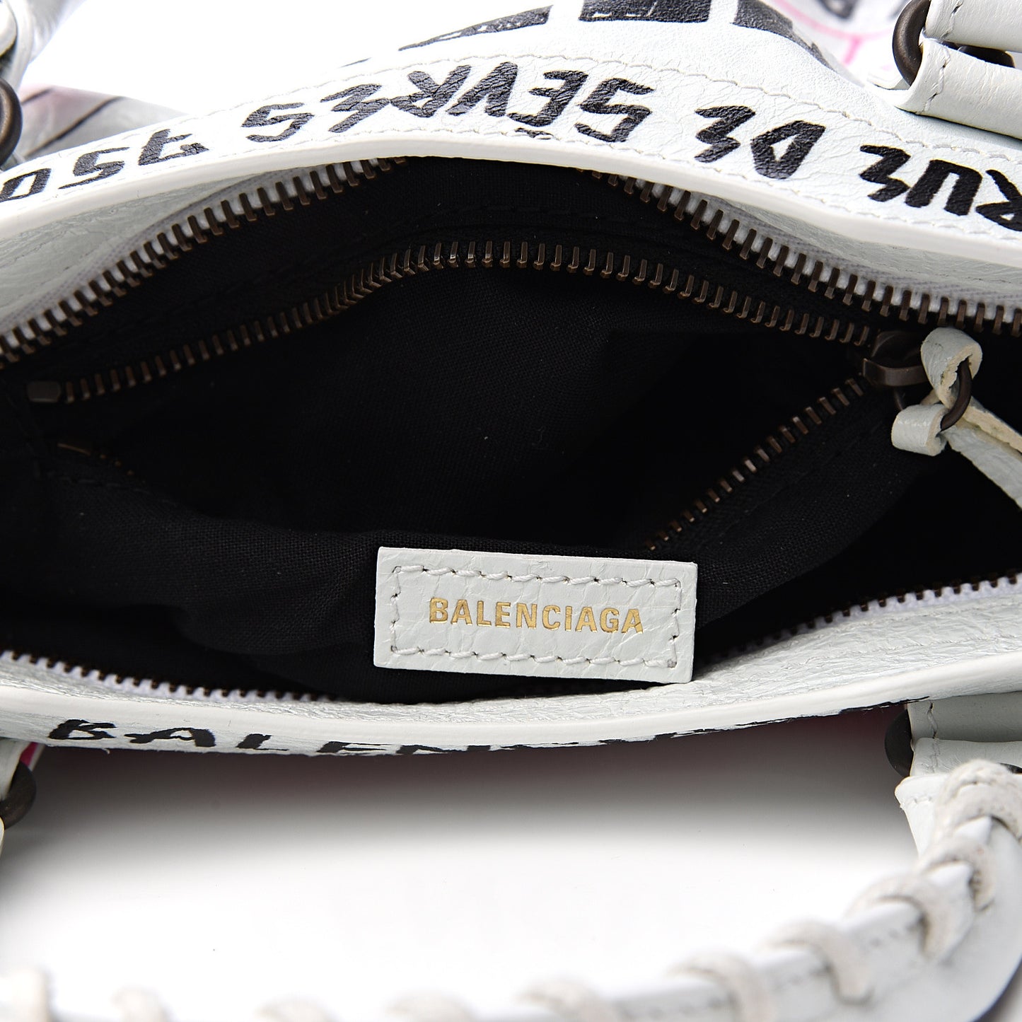 Agneau Graffiti All Over Classic Hardware Mini City White Multicolor