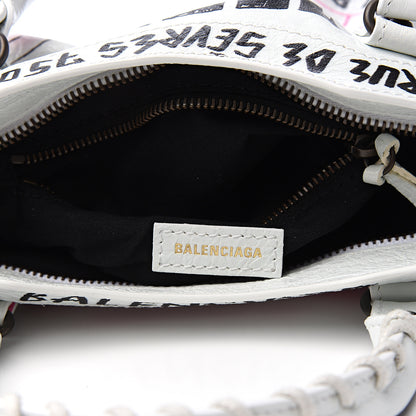 Balenciaga Agneau Graffiti All Over Classic Hardware Mini City White Multicolor 8 of 10