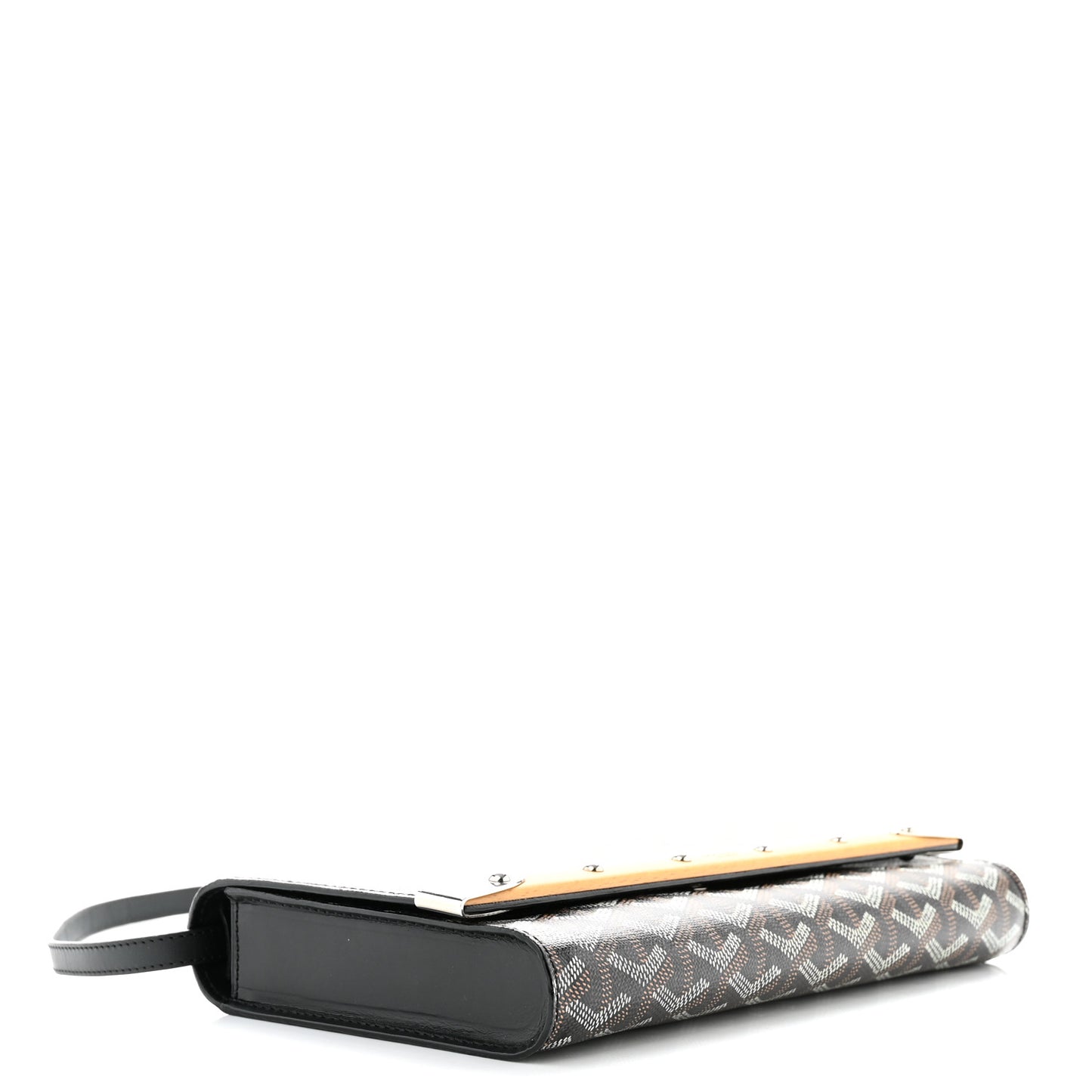 Goyardine Monte Carlo Bois Clutch With Strap Black
