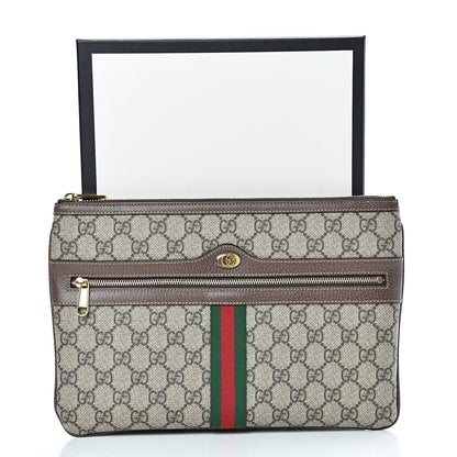 Gucci GG Supreme Monogram Large Ophidia Pouch Clutch Brown 9 of 9