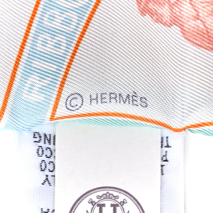 Hermes Silk Funny Ice Cream Twilly Aqua Orange Jaune 4 of 4