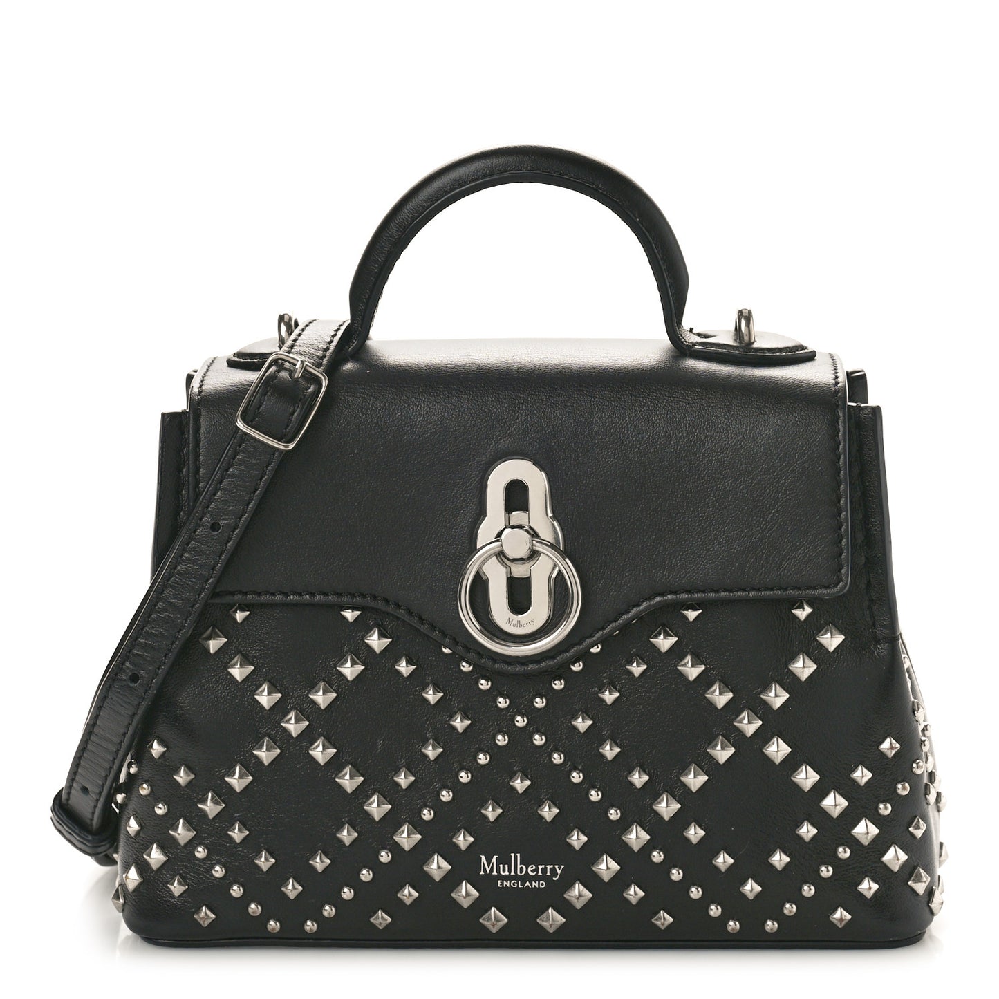 Calfskin Studded Micro Seaton Black