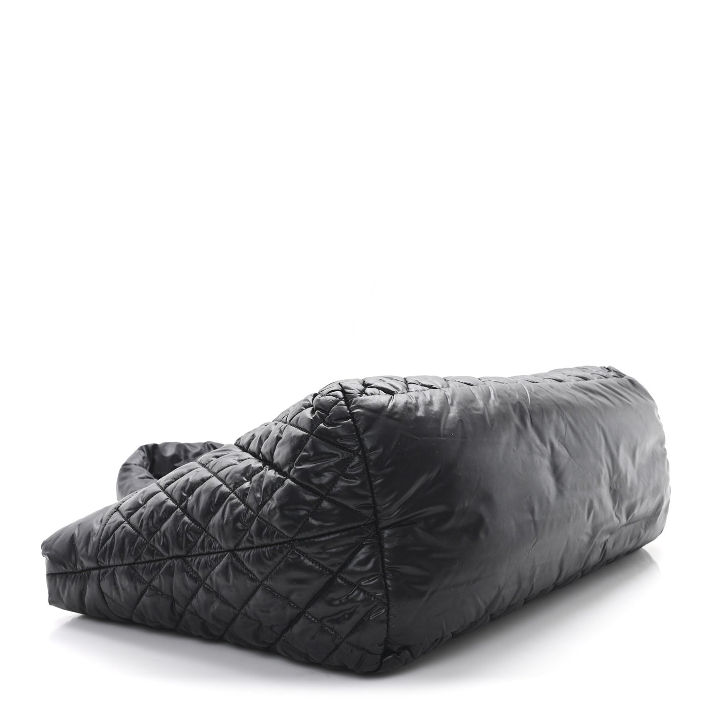 Nylon Quilted Large Coco Cocoon Tote Black