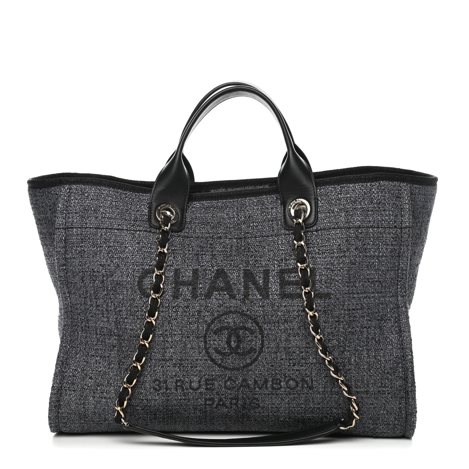 Chanel Lurex Boucle Medium Deauville Tote Black 1 of 11