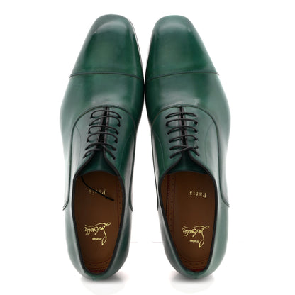 Christian Louboutin Calfskin Mens Surcity Flat Derby Oxford 45.5 Green 2 of 9