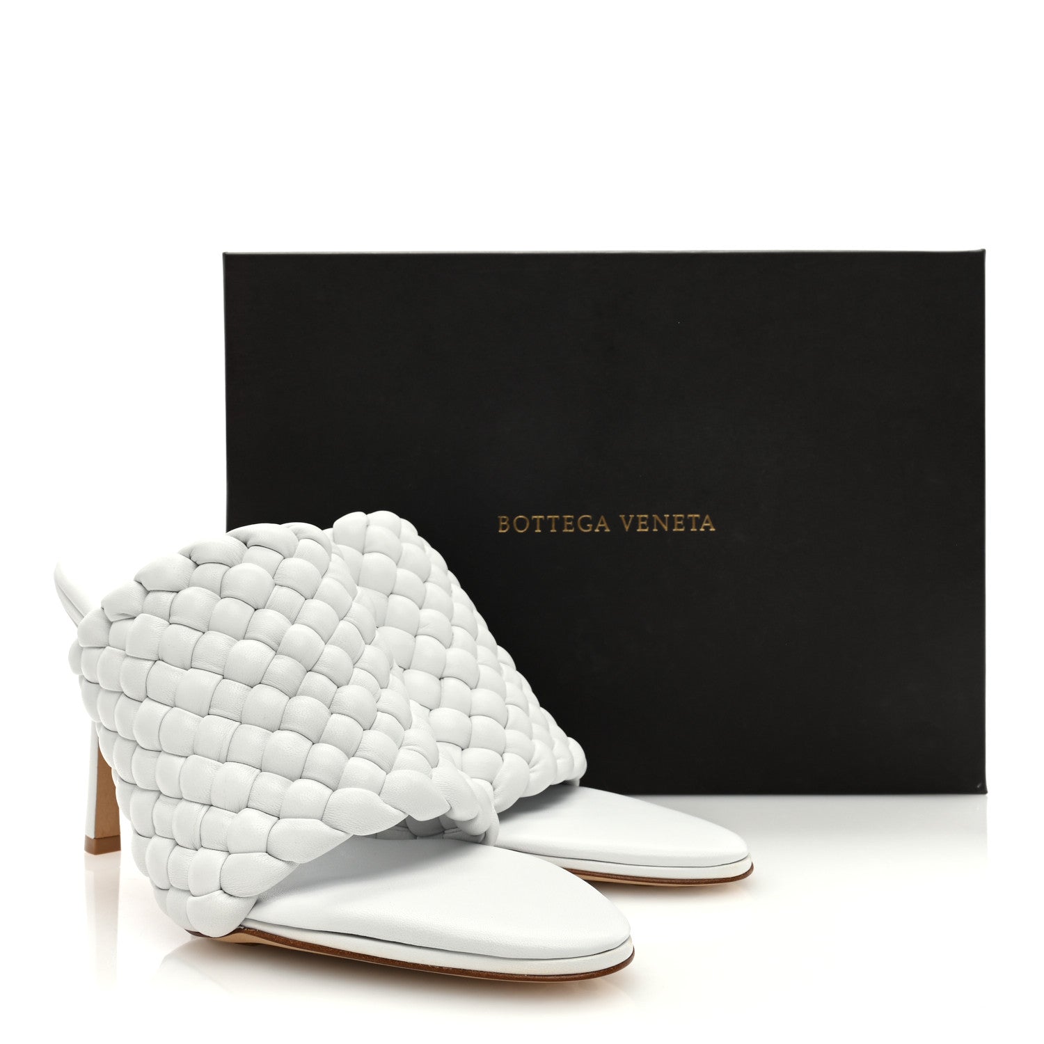 Bottega Veneta Nappa Padded Intreccio The Curve Sandals 38 Optic White 8 of 8