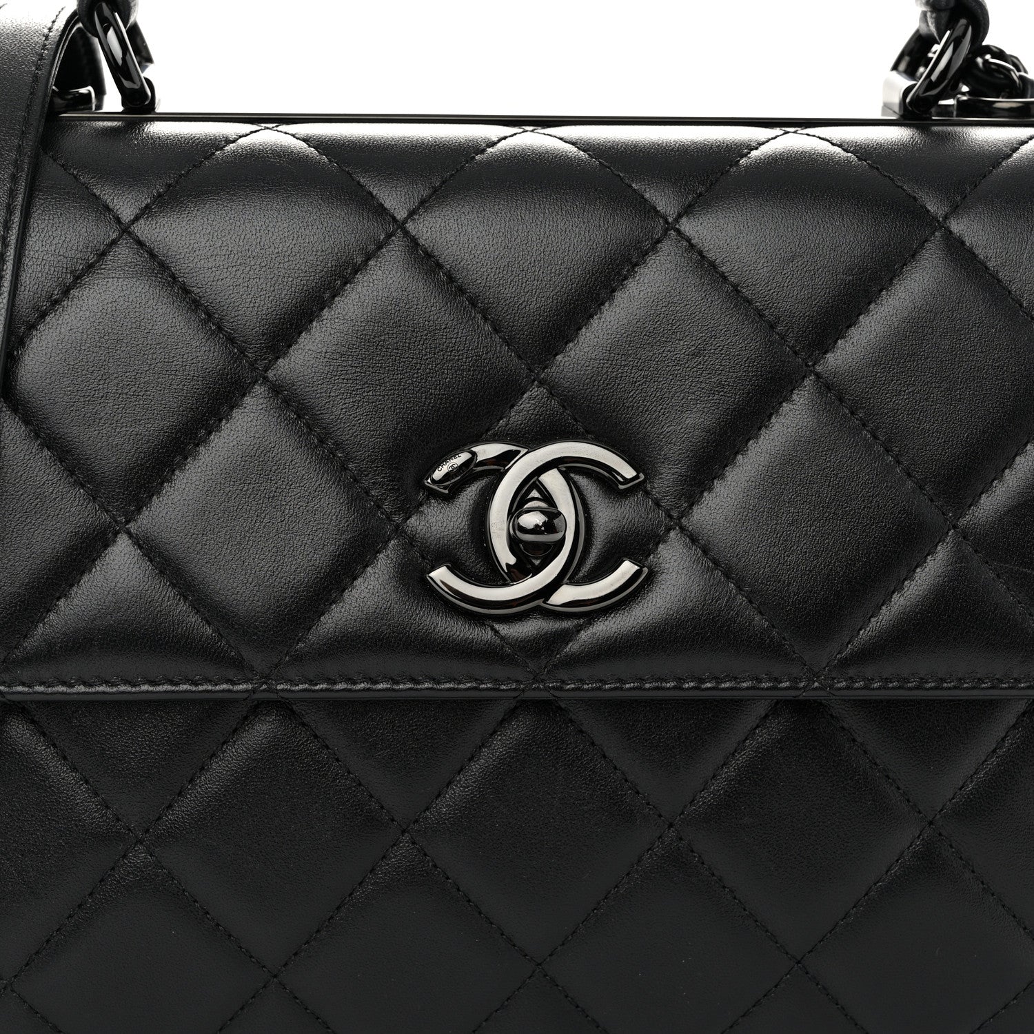 Chanel Lambskin Quilted Small Trendy CC Dual Handle Flap Bag So Black 8 of 13