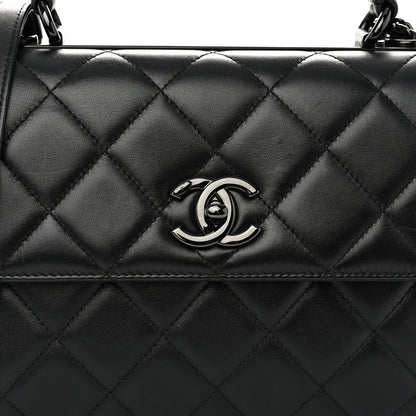 Chanel Lambskin Quilted Small Trendy CC Dual Handle Flap Bag So Black 8 of 13