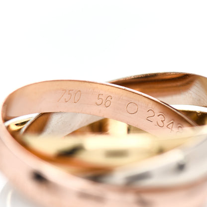 Cartier 18K Pink Yellow White Gold Classic Les Must De Cartier Trinity Ring 56 7.5 4 of 4