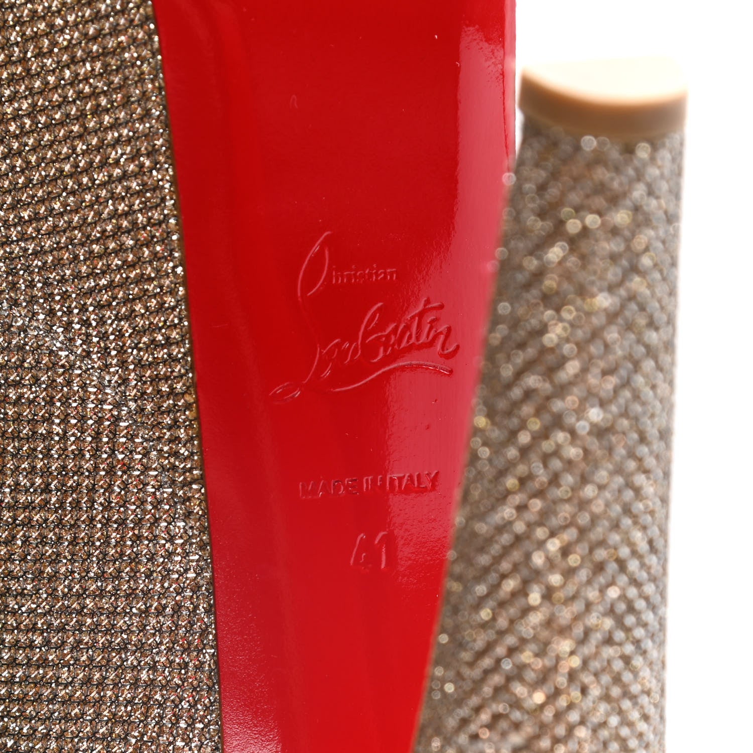Christian Louboutin Glitter Fabric Altareva 160 Pumps 41 Gold 9 of 15