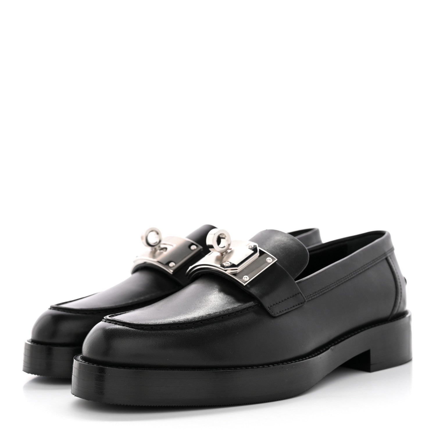 Hermes Calfskin Womens Hot Loafer 37 Black 3 of 15