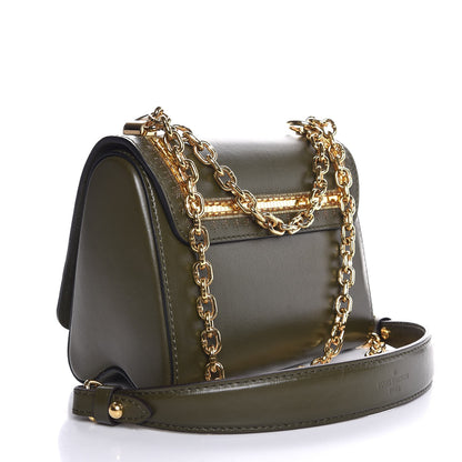 Louis Vuitton Calfskin Embroidered Twist Shoulder Bag PM Green Gold 4 of 12