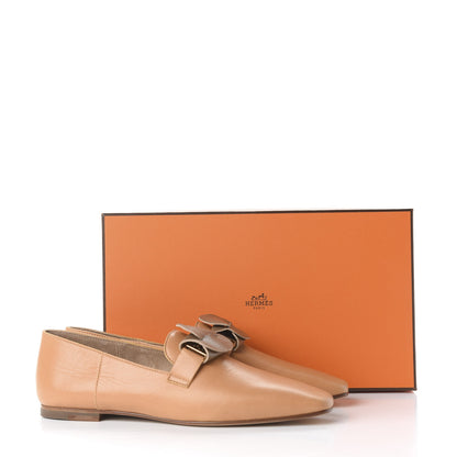 Hermes Supple Goatskin Womens Time Loafers 36 Havane 11 of 11