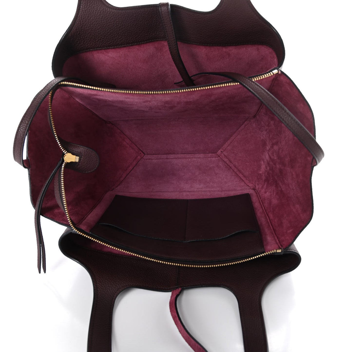 Baby Grained Calfskin Small Tri-Fold Bag Burgundy