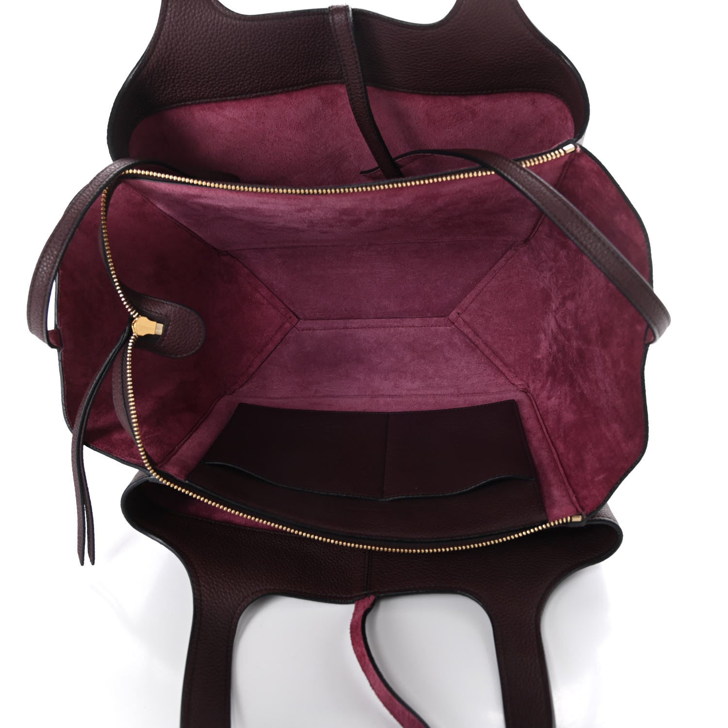 Celine Baby Grained Calfskin Small Tri-Fold Bag Burgundy 5 of 9