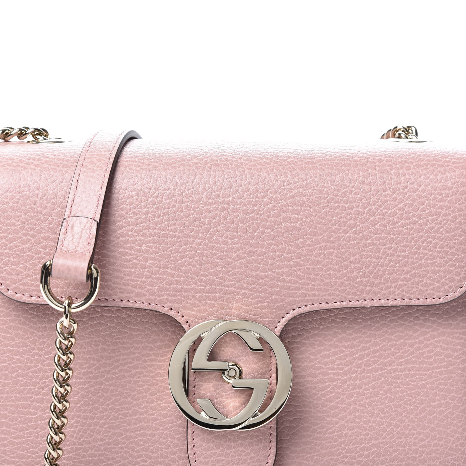 Gucci Dollar Calfskin Small Interlocking G Shoulder Bag Soft Pink 9 of 9