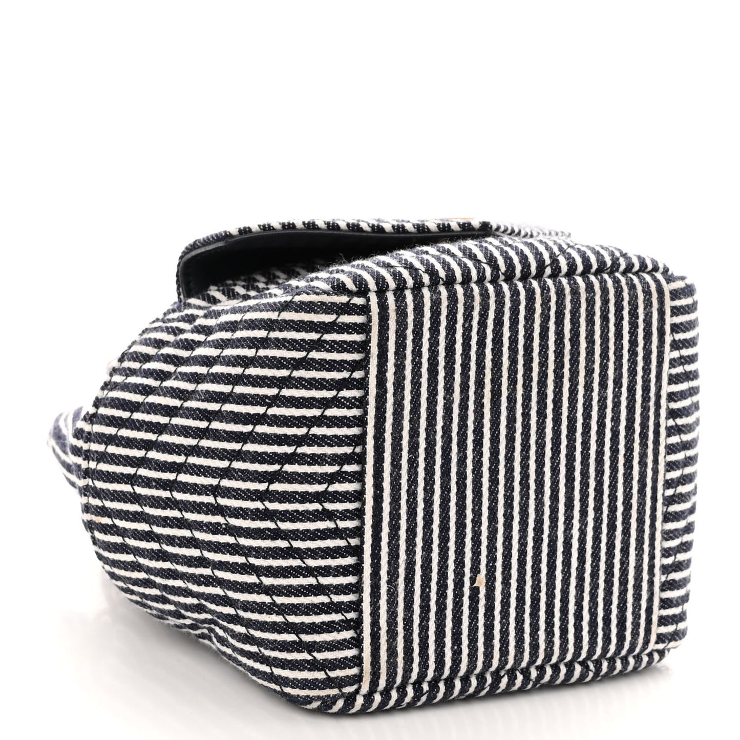 Canvas Striped Nano Joe Bucket Bag Deep Marine Cream