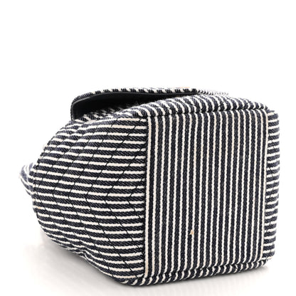 Saint Laurent Canvas Striped Nano Joe Bucket Bag Deep Marine Cream 4 of 9
