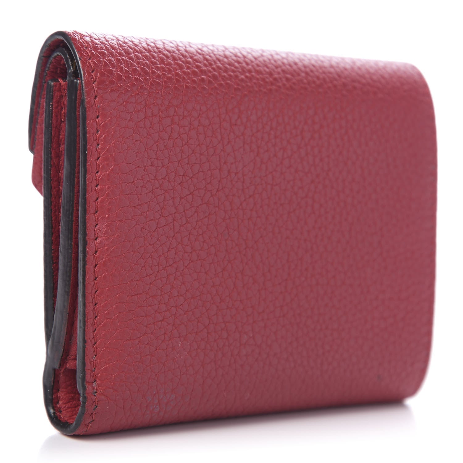 Louis Vuitton Grained Calfskin Monogram Double V Compact Wallet Rubis 3 of 6