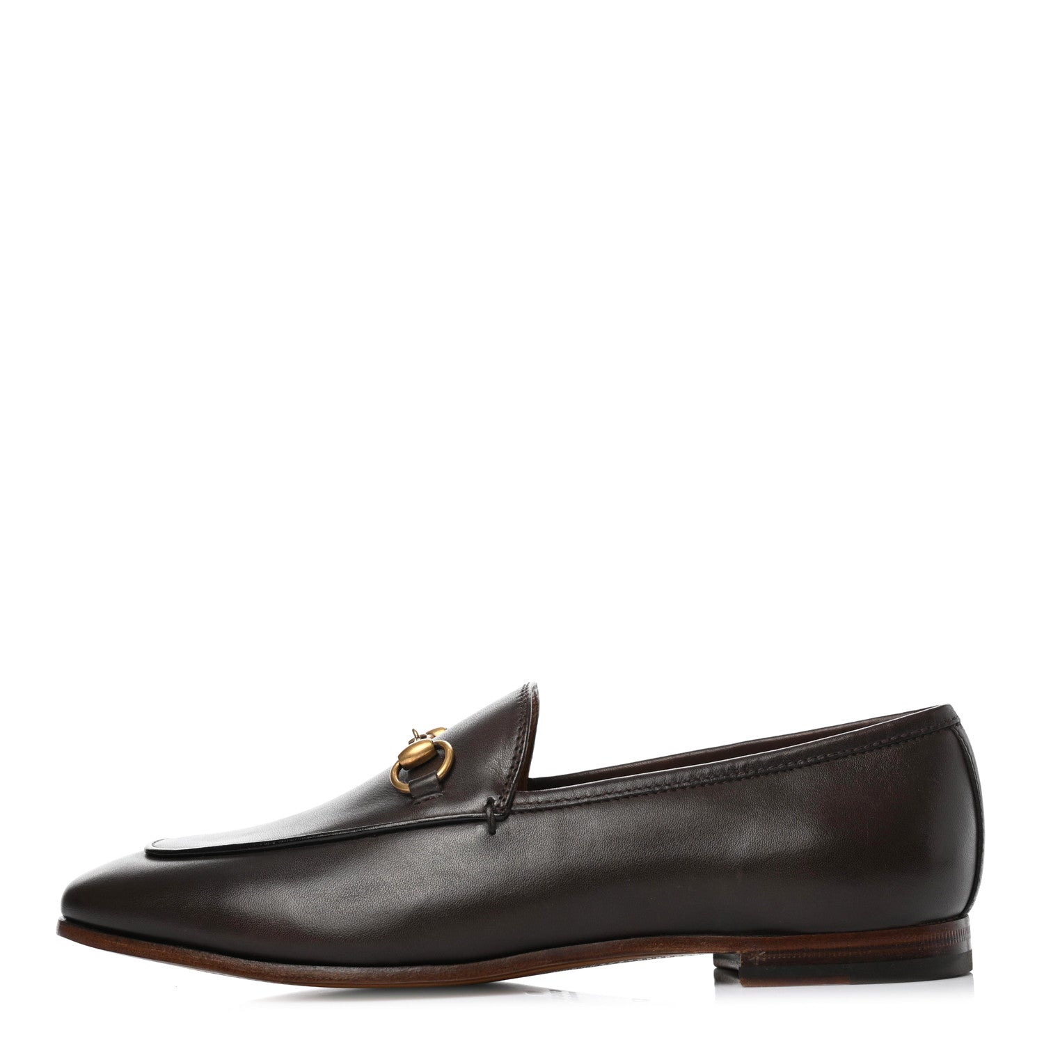 Gucci Calfskin Womens Jordaan Loafers 37 Fondente Brown 1 of 10