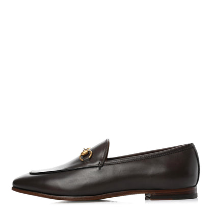 Gucci Calfskin Womens Jordaan Loafers 37 Fondente Brown 1 of 10