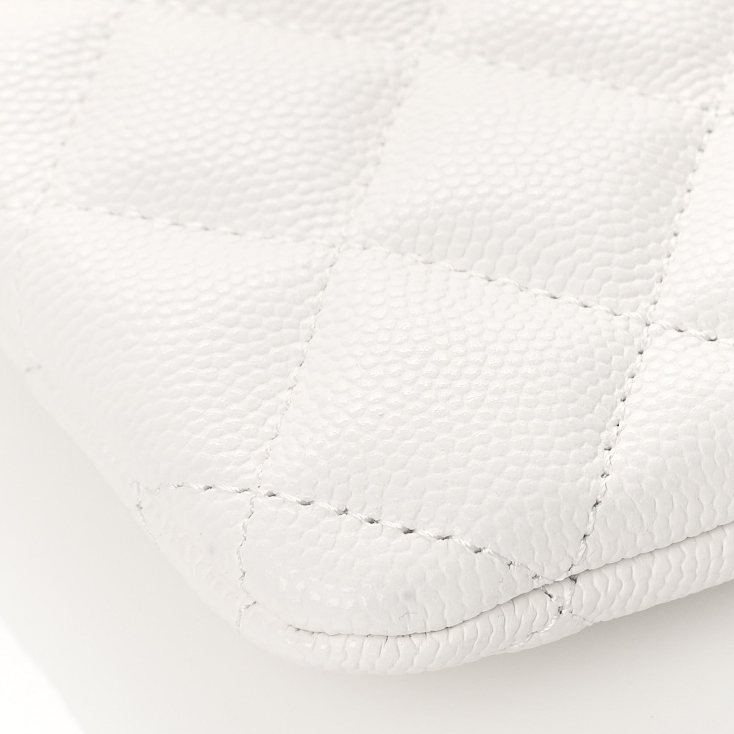 Chanel Caviar Quilted Cosmetic Case White 8 of 10