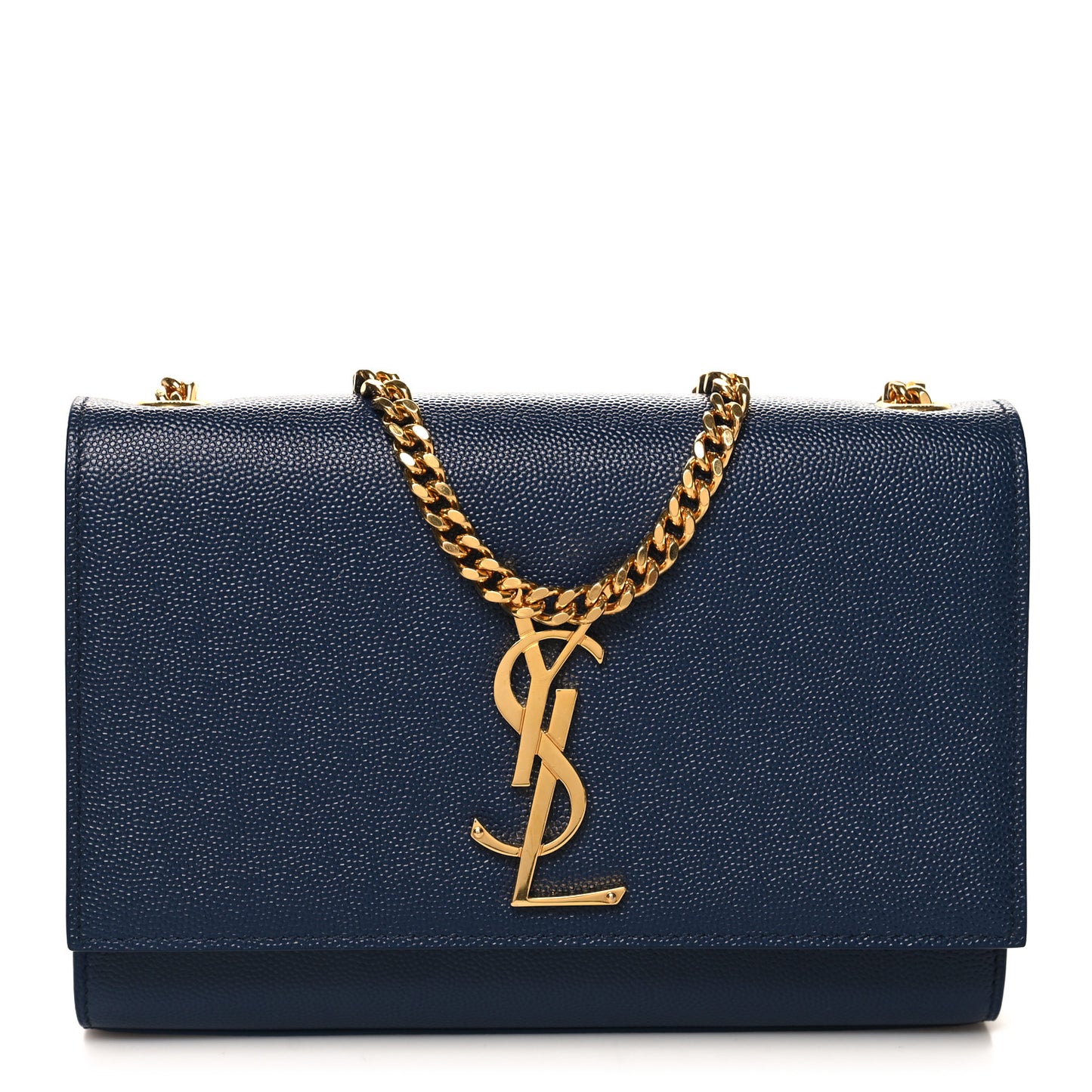 Grain De Poudre Small Classic Monogram Kate Satchel Denim Blue