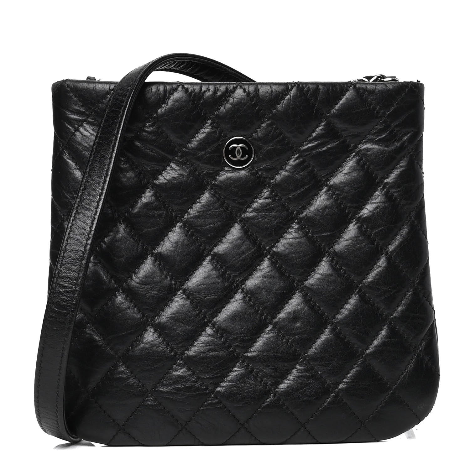 Chanel Aged Calfskin Quilted Crossbody Bag Black 1 of 5