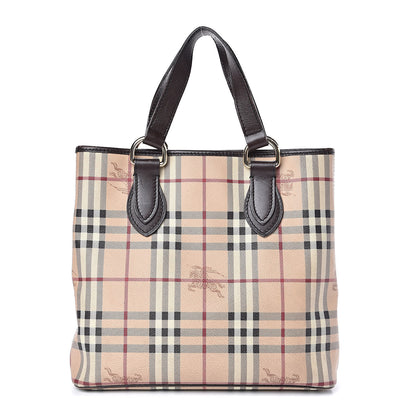 Burberry Haymarket Check Small Onslow Tote Chocolate 1 of 20