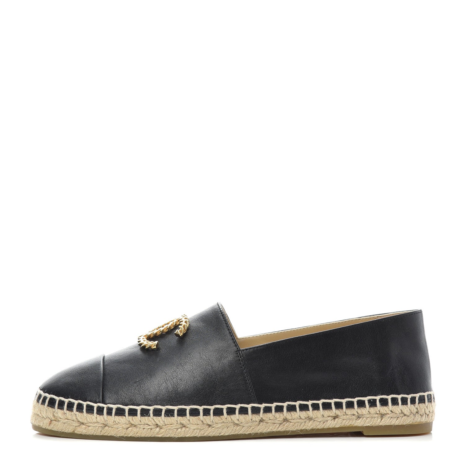 Chanel Calfskin Chain CC Espadrilles 39 Black 1 of 11