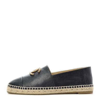 Chanel Calfskin Chain CC Espadrilles 39 Black 1 of 11