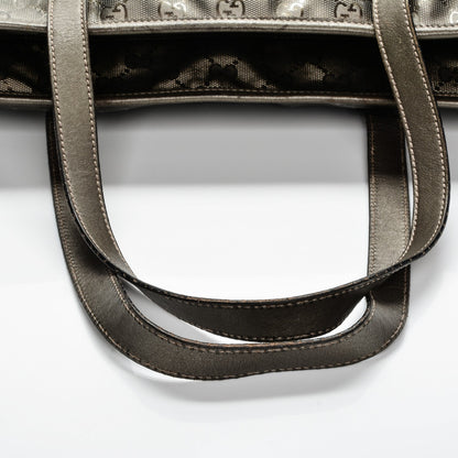 Gucci Imprime Monogram Medium Zippered Shopping Tote Pewter 5 of 13