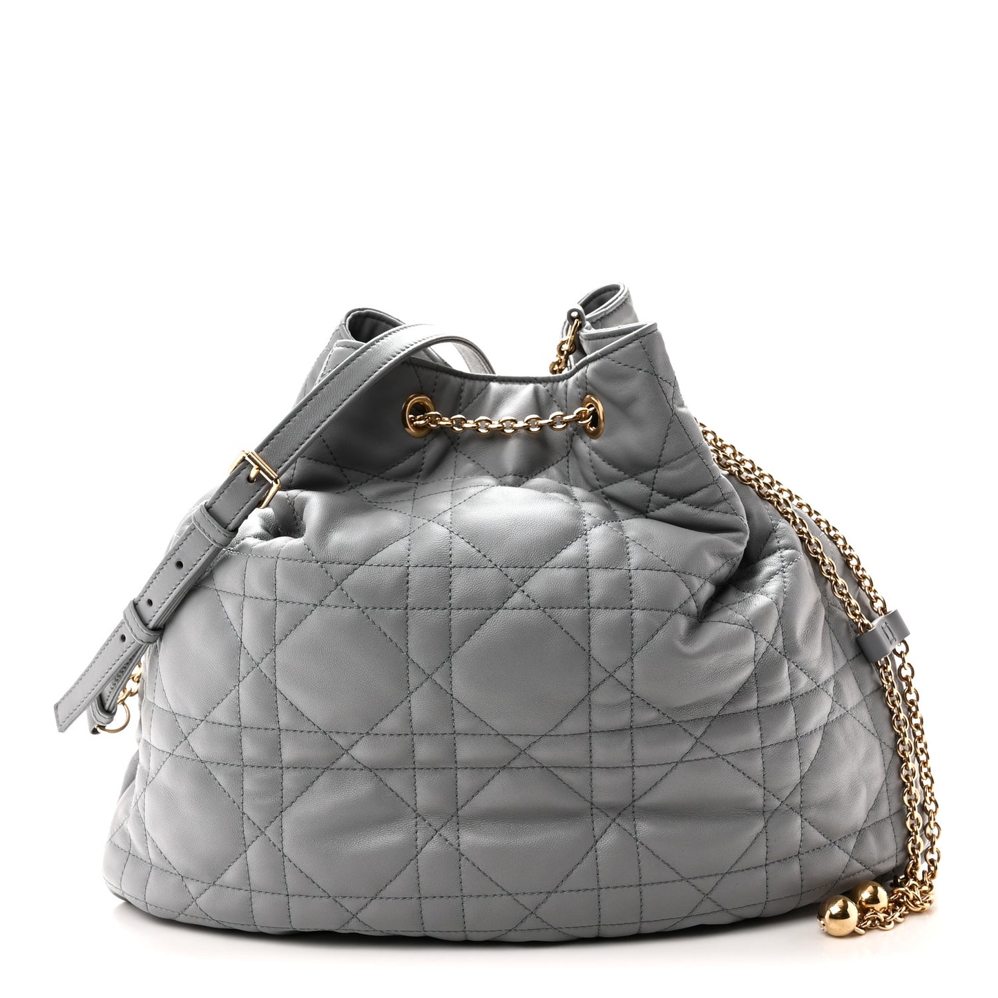 Lambskin Supple Macrocannage Ammi Bag Grey