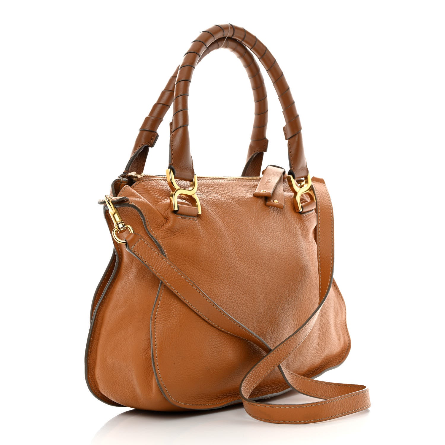 Chloe Calfskin Medium Marcie Satchel Tan 3 of 19
