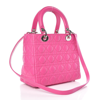 Christian Dior Lambskin Cannage Medium Lady Dior Pink 3 of 9