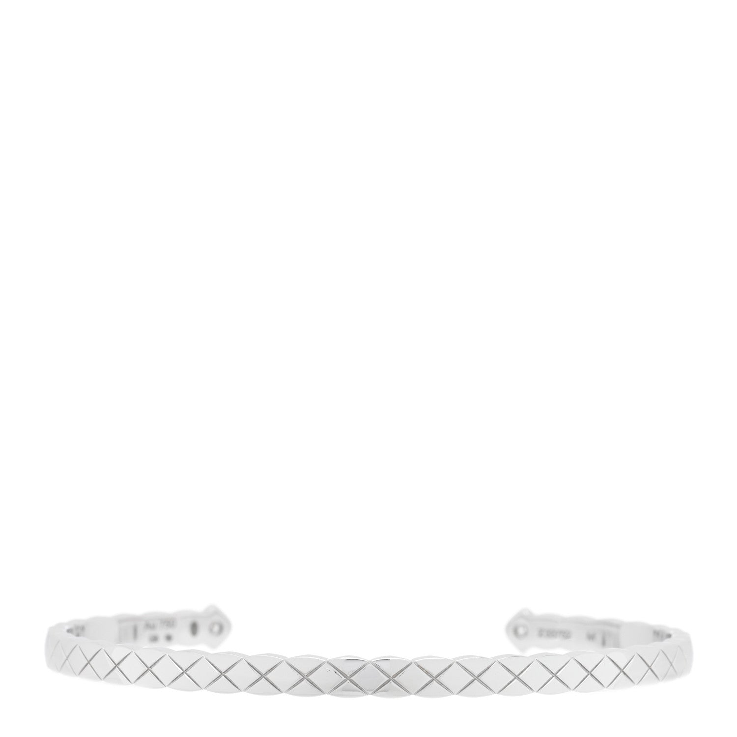 Chanel 18K White Gold Diamond Coco Crush Cuff Bracelet M 2 of 4